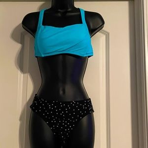 Aqua Blue Top Polka Dot Bottoms